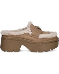 Guess - 70Mm Faux Fur-Trim Mules - Lyst