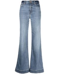 7 For All Mankind - Logo-patch Wide-leg Jeans - Lyst