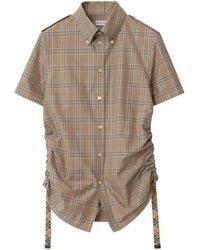 Burberry - Nut Check Algody Camisa - Lyst