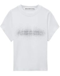 Alexander Wang - Shrunken Ss T-Shirt W/ Hotfix Logo - Lyst