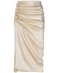 Rabanne - Metallic Midi-Rok - Lyst