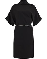 P.A.R.O.S.H. - Belted Short-Sleeve Mini Dress - Lyst