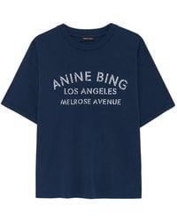 Anine Bing - Cade Logo-Detail Short-Sleeve T-Shirt - Lyst