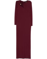 Ralph Lauren - Brooch Long-Sleeve Maxi Dress - Lyst