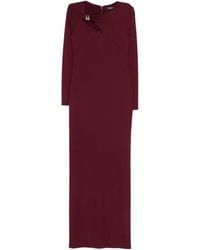 Ralph Lauren - Brooch Long-Sleeve Maxi Dress - Lyst