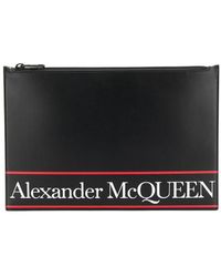 Alexander McQueen - Bolso de mano plano con estampado de letras del logo - Lyst