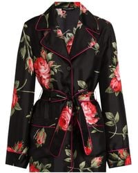 Dolce & Gabbana - Dolce & Gabbana Roses Bouquet Print Silk Shirt - Lyst