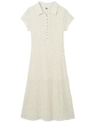 B+ AB - Textured Button-Front Midi Dress - Lyst