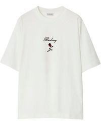 Burberry - T-shirt Rose en coton - Lyst