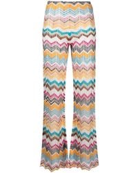 Missoni - Zigzag Flared Knitted Trousers - Lyst
