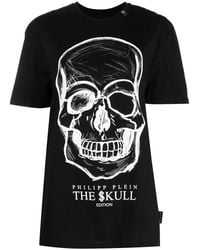 Philipp Plein - Skull-Print Cotton T-Shirt - Lyst