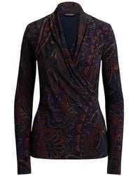 Ralph Lauren - Paisley-Print Wrap-Style Top - Lyst