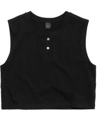 Leset - Henley Sleeveless Top - Lyst