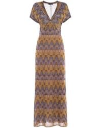 Nenette - Tiana Zigzag-Knit V-Neck Maxi Dress - Lyst
