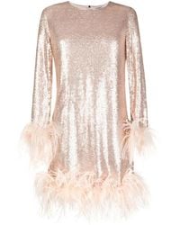 Gilda & Pearl - Seraphina Feather-Trim Midi Dress - Lyst