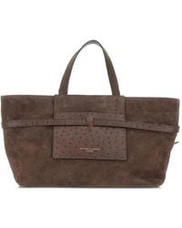 Gianni Chiarini - Belty Ostrich-Effect Suede Tote Bag - Lyst