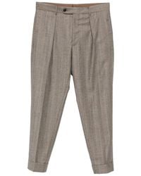 Berwich - Check-Pattern Pleated Trousers - Lyst