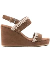 Mou - 95mm Suede Sandals - Lyst