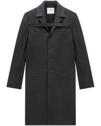 Courreges - Single-breasted Leather Coat - Lyst