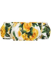 Dolce & Gabbana - Top corto con estampado floral - Lyst