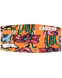 Marni Mascherina a fiori - Arancione