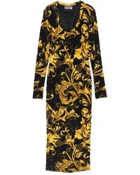 Versace Jeans Couture - Barocco-Print Midi Dress - Lyst