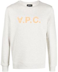 A.P.C. - Logo-print Crew-neck Sweatshirt - Lyst
