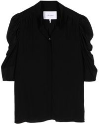FRAME - Ruched Silk Blouse - Lyst