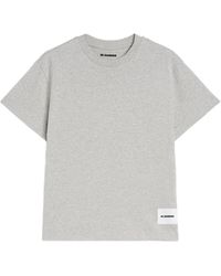 Jil Sander - Drie T-Shirts Met Logo-Label En Korte Mouwen - Lyst