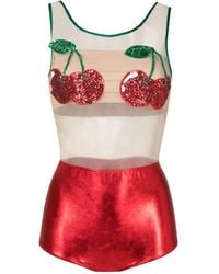 Brigitte Bardot - Carnaval/Festival Sequin-Embellished Metallic One-Piece - Lyst