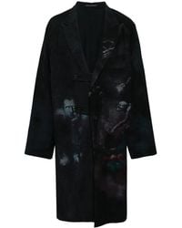 Yohji Yamamoto - Single-Breasted Graphic-Print Coat - Lyst