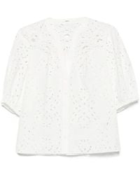 Ba&sh - Beatrice Top Met Pofmouwen En Geborduurde Ringlets - Lyst