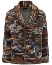 Alanui - Fringed Jacquard-Knit Cardigan - Lyst