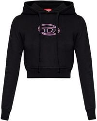 DIESEL - Felpa F-Slimmy-Hood-Od Con Cappuccio - Lyst