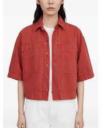 Brunello Cucinelli - Boxy Short-Sleeve Denim Jacket - Lyst