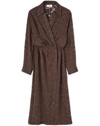 RETORI - Devoré-Palm Wrap Midi Dress - Lyst
