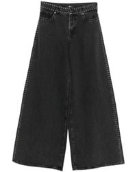 7 For All Mankind - Marie Studded Wide-Leg Jeans - Lyst