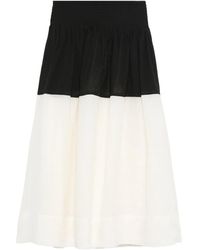 Sea - Two-Tone Midi Skirt - Lyst