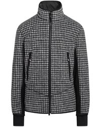 Moncler - Sudadera Con Motivo Pied De Poule Y Cremallera - Lyst