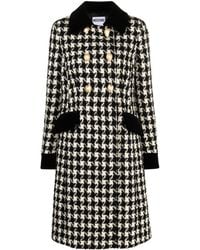 Moschino - Houndstooth-jacquard Double-breasted Coat - Lyst