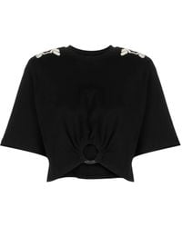 Johanna Ortiz - Ensenada Embroidered Cropped T-Shirt - Lyst