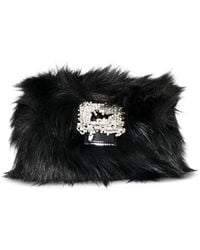 Gedebe - Crystal-Embellished Faux-Fur Clutch Bag - Lyst