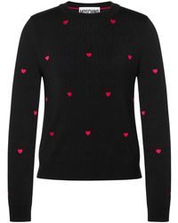 Moschino - Heart-Embroidered Intarsia-Knit Jumper - Lyst