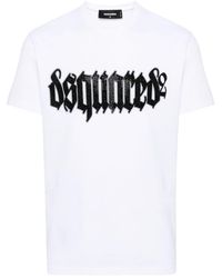 DSquared² - T-shirt en coton à logo strassé - Lyst