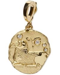 Azlee - 18K Of The Stars Aries Diamond Pendant - Lyst