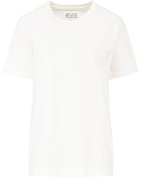 Maison Margiela - | T-shirt Reverse in cotonecon ricamo logo al contrario | female | BIANCO | S - Lyst
