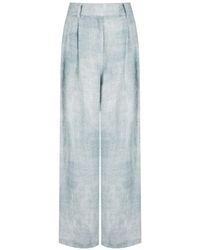 Giorgio Armani - Slub-effect Linen Trousers - Lyst