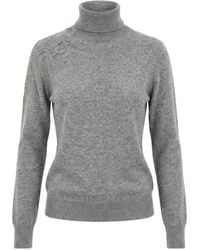 Ermanno Scervino - Lace-Trim Roll-Neck Sweater - Lyst