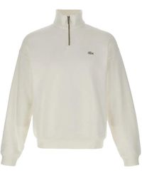 Lacoste - Sudadera Bordada Con Media Cremallera - Lyst