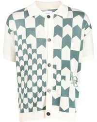 Rhude - Check-print Knitted Polo Shirt - Lyst